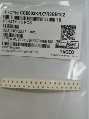 102K / mehrschichtige keramische Kondensatoren 50V 0603 beschichtende SMD X7R