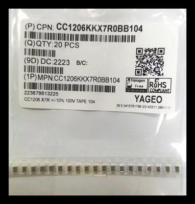 Beschichtende mehrschichtige keramische Kondensatoren MLCC 104K/100V X7R 1206