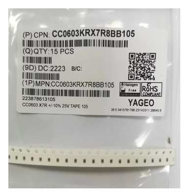 mehrschichtige keramische Kondensatoren MLCC 0603105K/25V X7R 1.0uF SMD