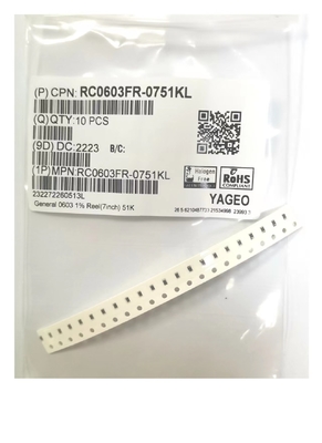 1.6mm keramisches Substrat 0603 Chip Resistor 51KΩ für Haushaltsgeräte