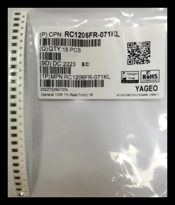 7 Zoll-Dia Reel Thick Film Chip-Widerstände 1206 beschichtender 1KΩ ± 1% General